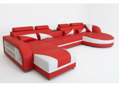 Sofá esquinero diseño tapizado sofá de esquina conjunto de sala de estar sofá en forma de U + USB