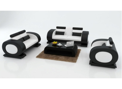 Sofá de cuero Sofá moderno Conjunto de sofás para sala de estar de 3 plazas + 2 plazas + 1 plaza Sofá de diseño con USB