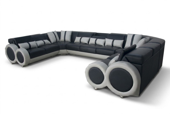 Diseño de sofá de cuero para sala de estar, sofá, sofá tapizado, esquina moderna, asiento de esquina, USB.