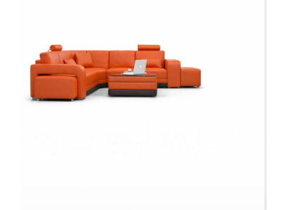 Sofá de cuero con USB, conjunto de sofás de esquina, conjunto de sofás de esquina, diseño de sofá moderno F3017B