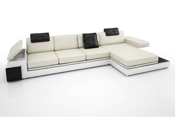Sofá de esquina con USB Sofá Sofá de salón Asiento de esquina Conjunto de cuero Textil PHM88