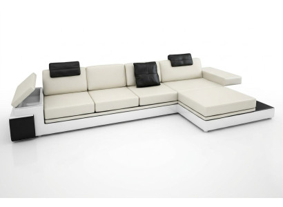 Sofá de esquina con USB Sofá Sofá de salón Asiento de esquina Conjunto de cuero Textil PHM88