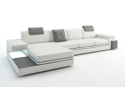 Sofá esquinero con USB Sofá Esquina Sofá Paisaje de estar Asiento Esquina Conjunto Cuero Textil PHM88