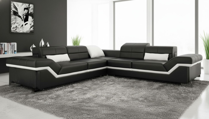 SOFÁ DE CUERO XXL SOFÁ DE DISEÑO DE COUCH SOFÁ DE ESQUINA NUEVO CONJUNTO DE SOFÁ