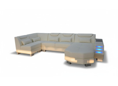 Sofá de diseñador con esquina USB, esquina de cuero, sofá tapizado de cuero, asiento tapizado de cuero nuevo.