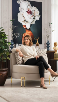 Sillón Tapizado Asiento Diseño Sofá Sillón Relax Tela Salón Lujo Sala de estar