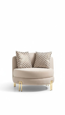 Sillón Tapizado Asiento Diseño Sofá Sillón Relax Tela Salón Lujo Sala de estar