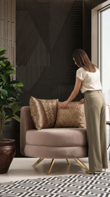 Sillón de diseño de lujo Muebles de estilo clásico Textiles Sala de estar Lounge Nuevo