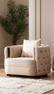 Sillón de lujo para sala de estar Diseño moderno individual Chesterfield Mueble italiano