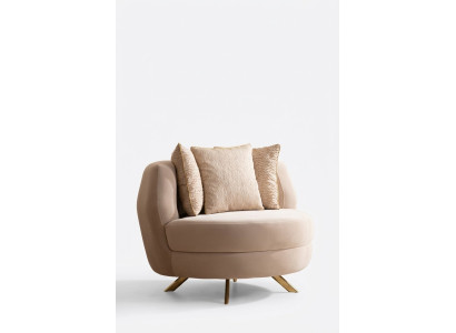 Sillón de lujo tapizado muebles sala de estar sillón de una plaza textil lounge restaurante