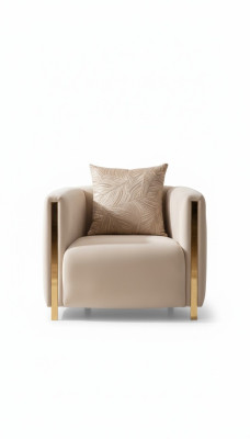 Sillón Tapizado Asiento Diseño Sofá Sillón Relax Salón Tela Lujo Sala de Estar