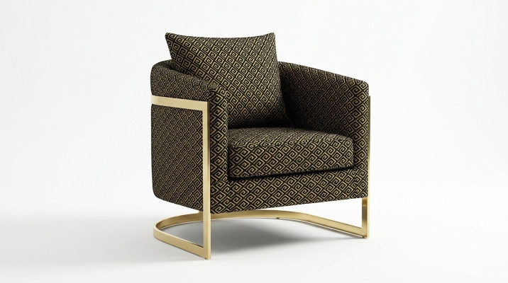 Diseño de sillón de lujo clásico moderno con respaldo de tela de un asiento muebles sofá de una plaza