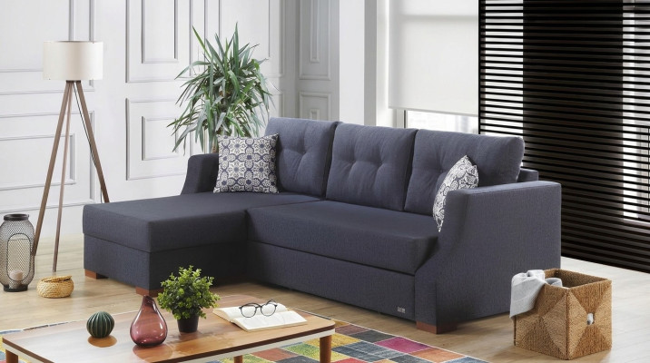 Sofá Sofá diseñado con función de cama Cofre de cama Sofá cama Sofá de esquina Sofá en forma de L