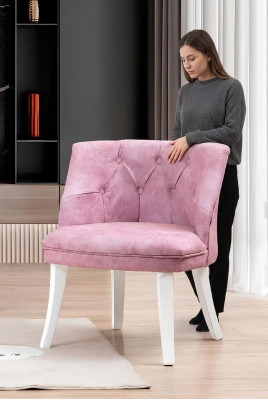 Silla Chesterfield rosa Silla tapizada exclusiva Muebles de diseño de diseñador.
