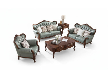 Juego de sofás 3+2+1 asientos Chesterfield muebles sala textil sofá