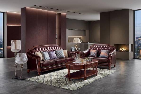Sofá de lujo de 3 plazas + 2 plazas, sofá de cuero, conjunto de muebles tapizados.