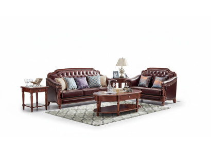 Sofá de lujo de 3 plazas + 2 plazas, sofá de cuero, conjunto de muebles tapizados.
