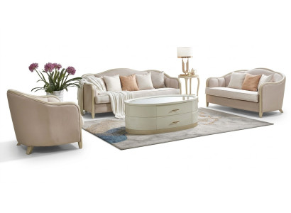 Conjunto de sofás clásicos de tapizado de muebles de diseñador.