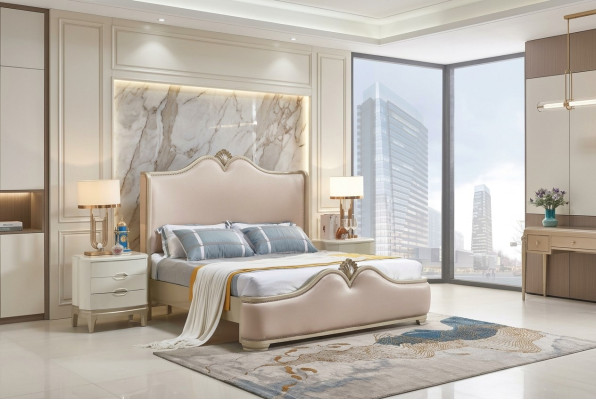 Estructura de la cama Camas Doble Marco de cama Beige Muebles de cama Camas dobles