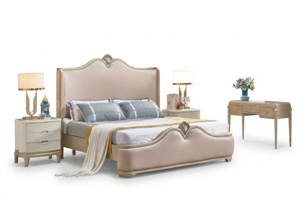 Estructura de la cama Camas Doble Marco de cama Beige Muebles de cama Camas dobles