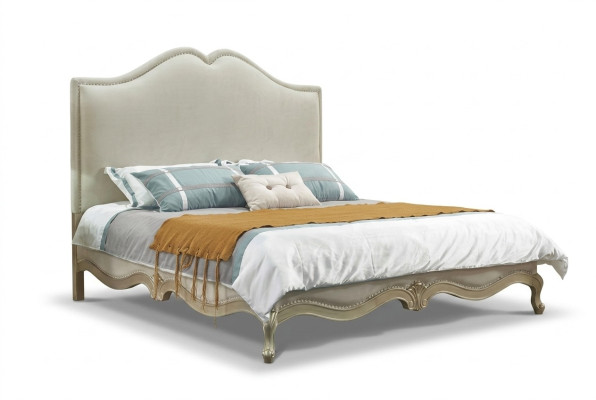 Marco de la cama Doble marco de la cama Lujo cama Madera Camas Beige camas dobles Hotel