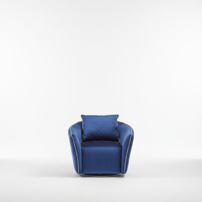 Sillón de 1 plaza Azul Sala de estar Diseño de lujo Muebles italianos elegantes Nuevo