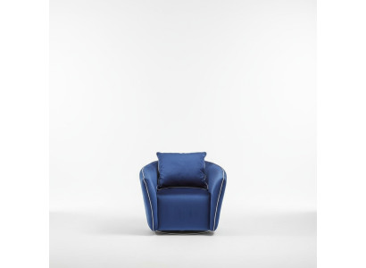 Sillón de 1 plaza Azul Sala de estar Diseño de lujo Muebles italianos elegantes Nuevo