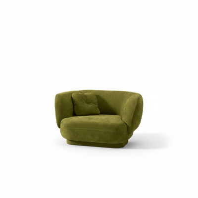 Sillón Asiento Verde Primavera Diseño Sala de estar Tapicería Individual Muebles Lujo Estilo