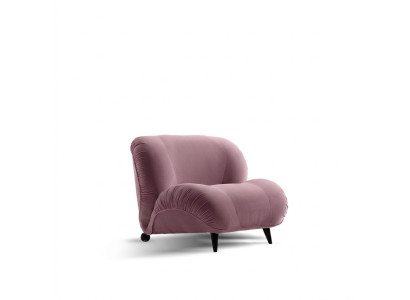 Silla individual de lujo tapizada para sala de estar en tela tipo lounge.