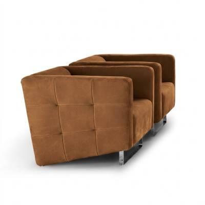 Sillón de lujo tapizado marrón estilo italiano diseño moderno muebles sala de estar nuevo