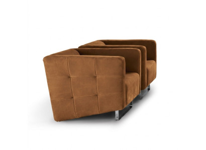 Sillón de lujo tapizado marrón estilo italiano diseño moderno muebles sala de estar nuevo