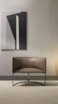 Muebles de diseño de lujo en estilo moderno gris, sillón de cuero de diseño para sala de estar lounge.