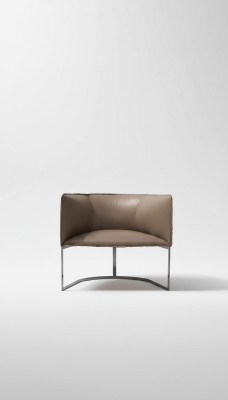 Muebles de diseño de lujo en estilo moderno gris, sillón de cuero de diseño para sala de estar lounge.
