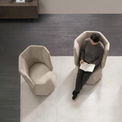 Diseño Silla Lujo Individual Moderno Respaldo Textil Mueble Asiento Único Primavera