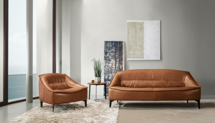 Set de lujo de 2 piezas. Juego de sofá de 3+1 plazas moderno y sillón.