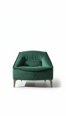 Silla individual de lujo de diseñador de tela moderna.