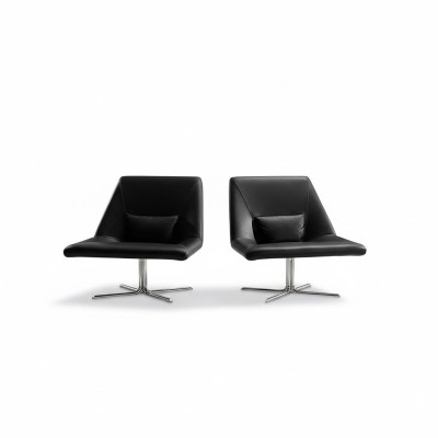 Sillón de estilo italiano de lujo de 1 plaza, diseñador tapizado en cuero Pranera.