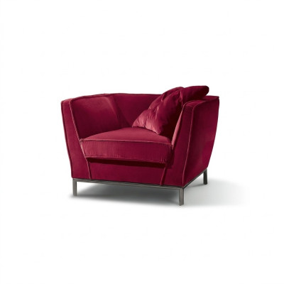 Lujo Sillón de una plaza Rojo Tapicería Diseño Relax Muebles italianos Prianera Nuevo