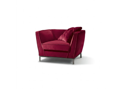 Lujo Sillón de una plaza Rojo Tapicería Diseño Relax Muebles italianos Prianera Nuevo