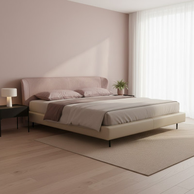 Diseño de cama Rosa Luxus, muebles modernos italianos, dormitorio Prianera.