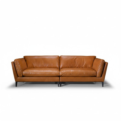 Sofá de 3 plazas marrón diseño de lujo muebles para sala de estar muebles de cuero estilo Prianera nuevo