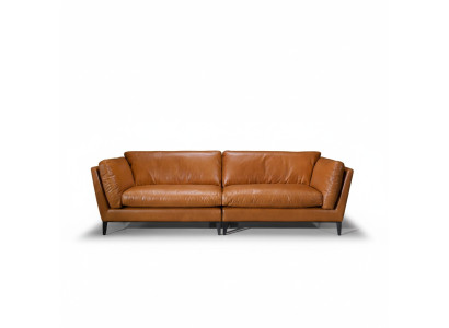 Sofá de 3 plazas marrón diseño de lujo muebles para sala de estar muebles de cuero estilo Prianera nuevo