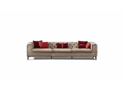 Sofá de 4 plazas, sofás de cuero de lujo de diseñador nuevos, sofá de lujo Chesterfield nuevo.