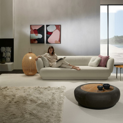 Sofá de tres plazas de lujo blanco Sofás de diseño de 3 plazas Sofá de diseño moderno Muebles de diseño Sofás