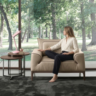 Sillón Asiento Diseño Moderno Monoplaza de Cuero Estilo de Relax Lujo Muebles Nuevos