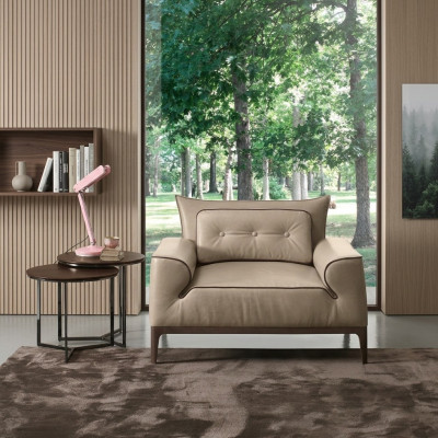 Sillón Asiento Diseño Moderno Monoplaza de Cuero Estilo de Relax Lujo Muebles Nuevos