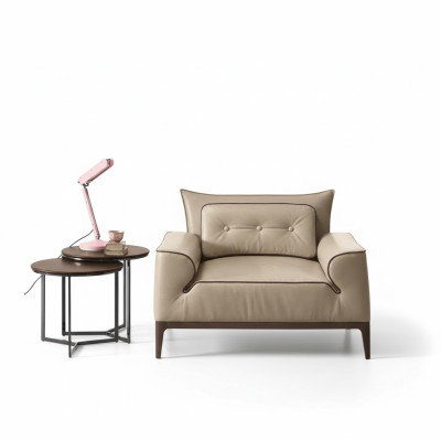 Sillón Asiento Diseño Moderno Monoplaza de Cuero Estilo de Relax Lujo Muebles Nuevos