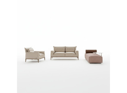 Sofá conjunto Prianera Sofá de diseño Sillón Sofá Cojines 3 piezas Set Chaise longue