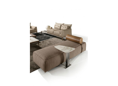 Lujo Chaise Longue Tela Diseño Sofá Marrón Sala de estar Muebles Sofás Prianera