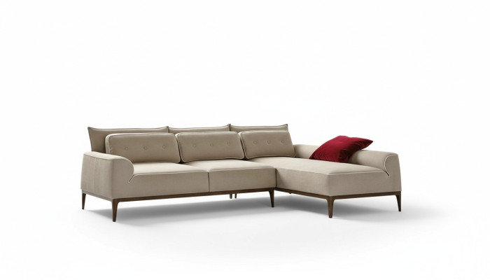 Sofá en forma de L de esquina Lujo Muebles Sofá gris Diseño Muebles de salón Italiano.